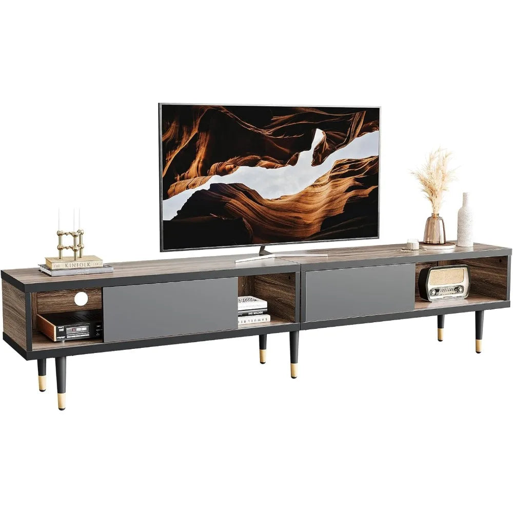 Modern TV Stand - Entertainment Center With Storage And Sliding Doors.