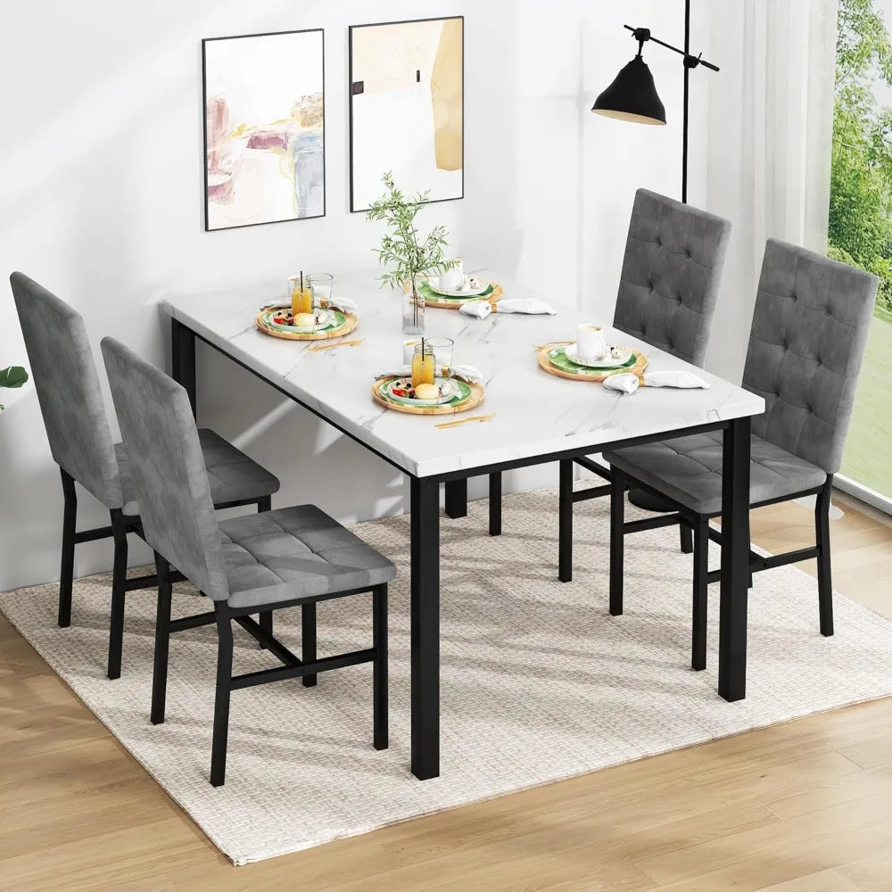 Marble Table Dining Room Set for 4.
