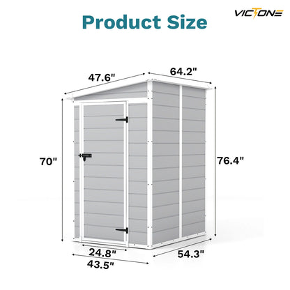 5x4 FT Plastic Outdoor Storage Shed