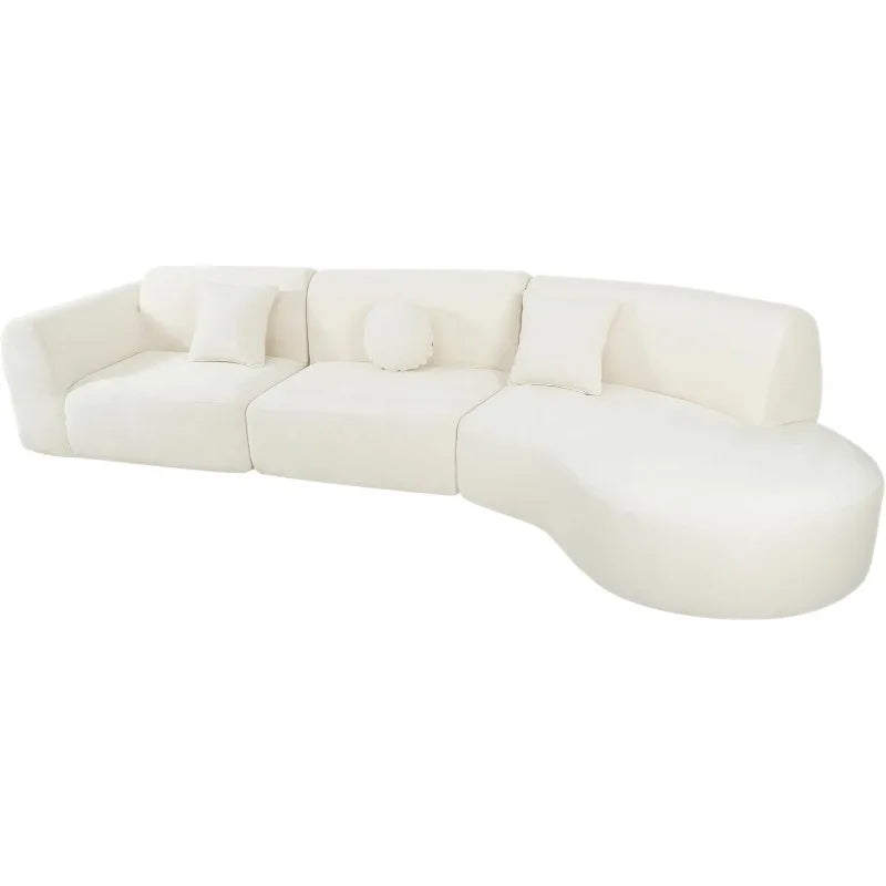 Modern Cloud Curved Polyester Sectional Sofa Set, 7 Seat.