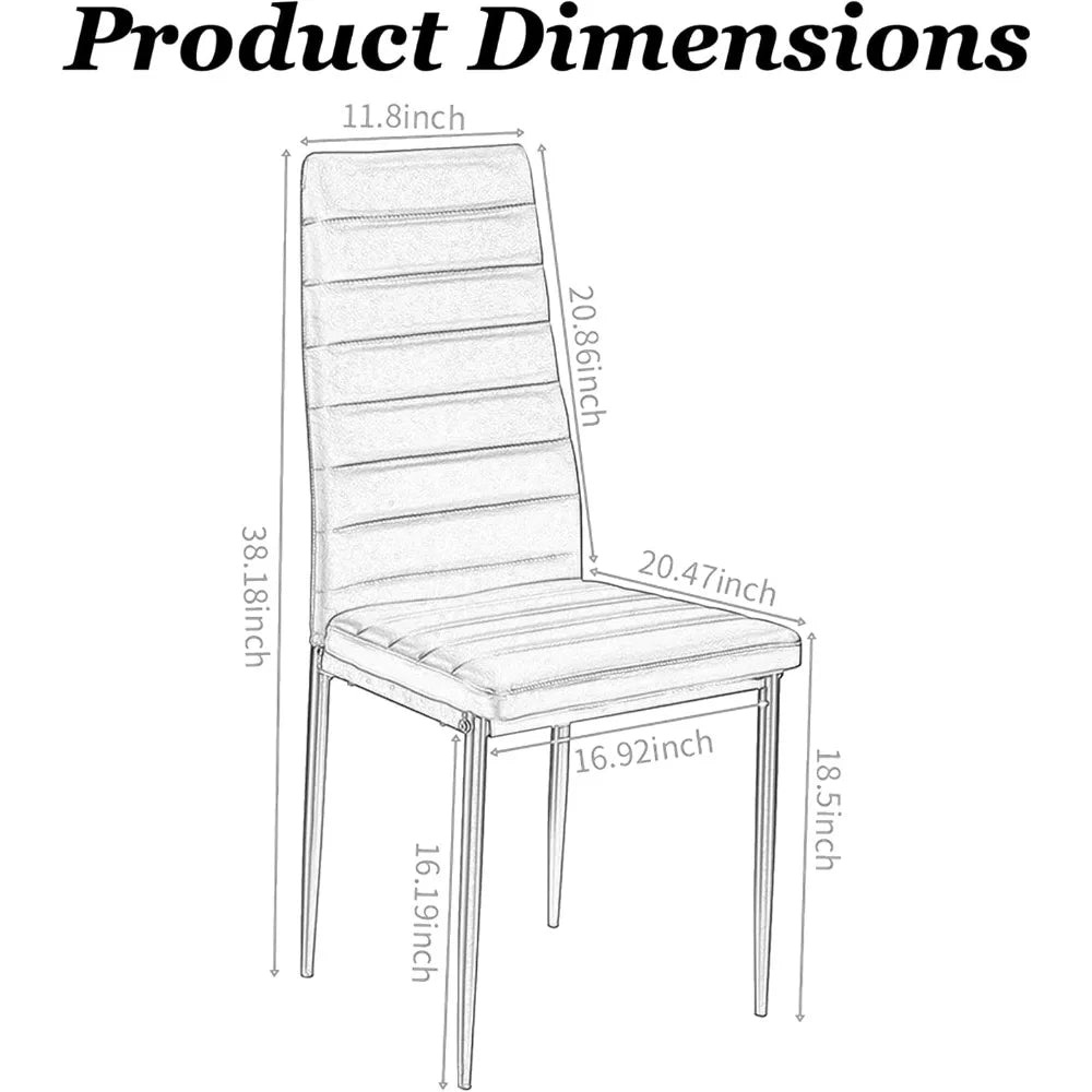 White Metal Dining Chairs Set of 4 with Gold Legs,