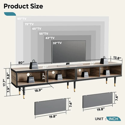 Modern TV Stand - Entertainment Center With Storage And Sliding Doors.