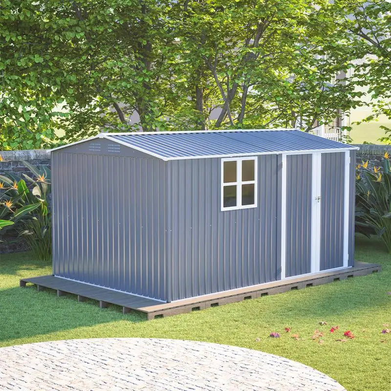 XL Heavy-Duty Steel Storage Shed 8x12 Ft