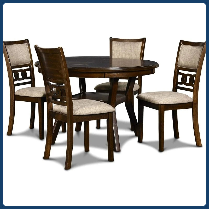 47-Inch Cherry 5-Piece Round Dining Set