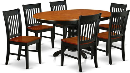Oval Kitchen Table With Butterfly Leaf And 6  Chairs, 42x60 Inch