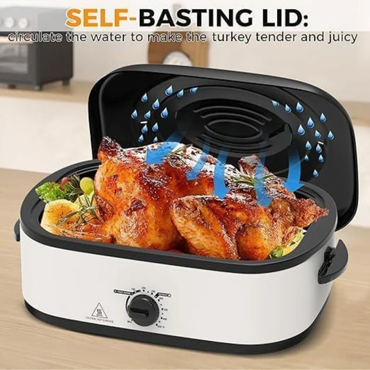 Stainless Steel Turkey Roaster Oven with Rack, Removable Pan