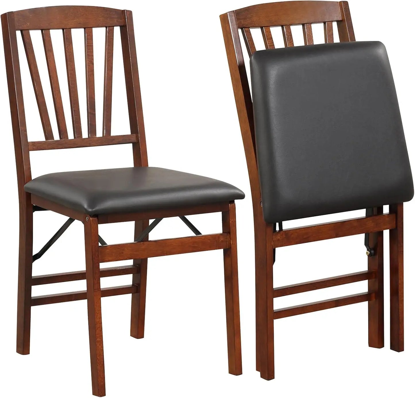 Folding Dining Chairs Set of 2, Foldable Wood Kitchen Chairs.