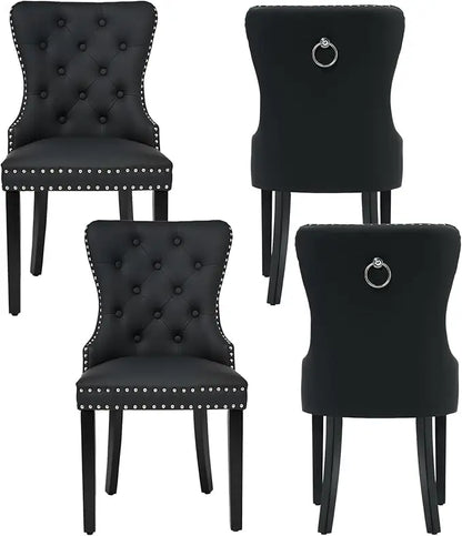 Velvet Dining Chairs Set of 4, With Stainless Steel Legs.