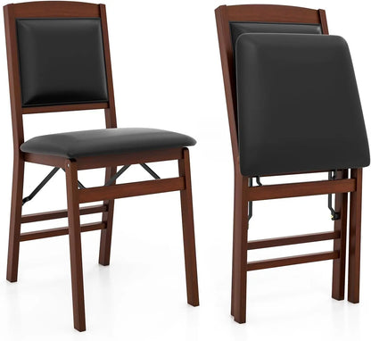 Folding Dining Chairs Set of 2, Foldable Wood Kitchen Chairs.