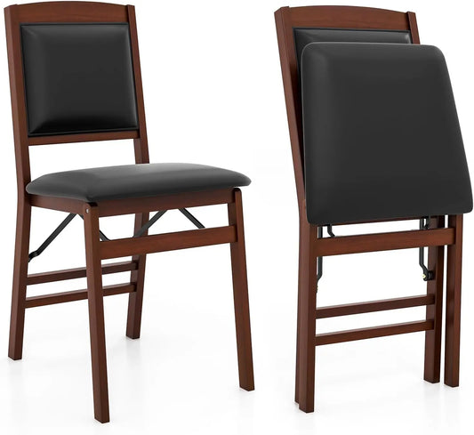 Folding Dining Chairs Set of 2, Foldable Wood Kitchen Chairs.