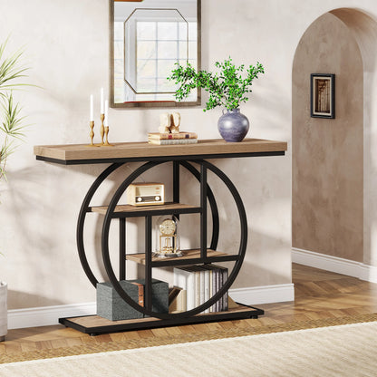 Console Table, 4-Tier Entryway Sofa Table,