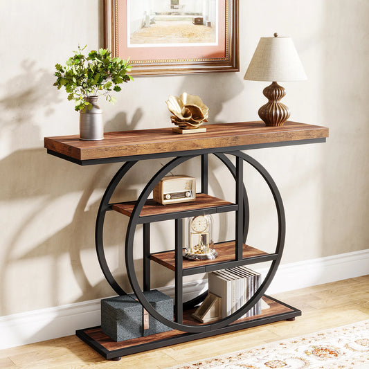Console Table, 4-Tier Entryway Sofa Table,