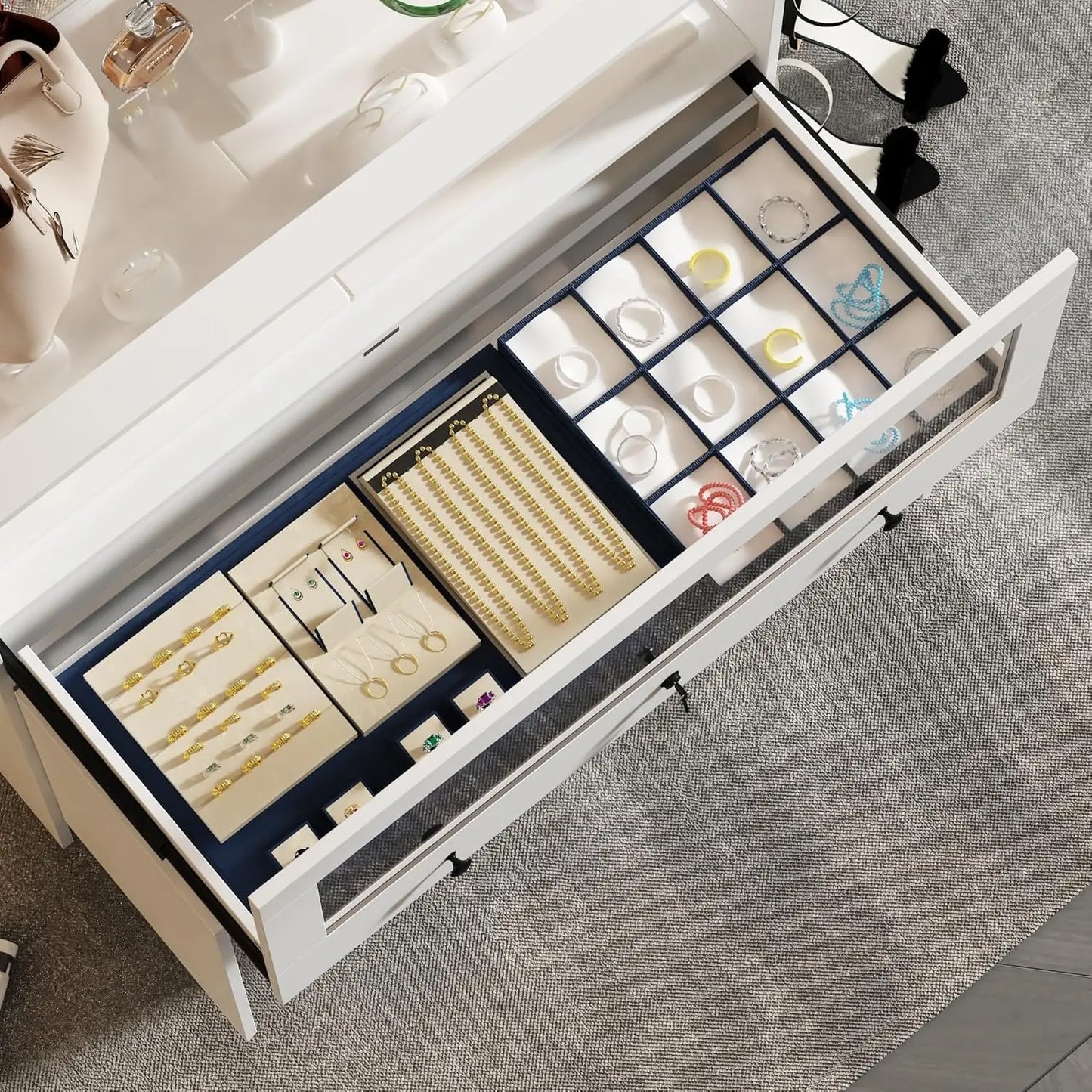 Display Cabinet Island with Glass Top and Front,