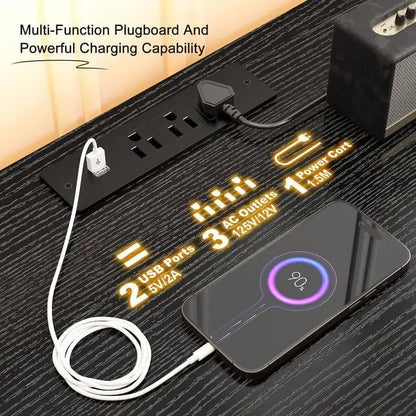 65" TV  Entertainment Center11 Drawers, With 2 LED Lights.