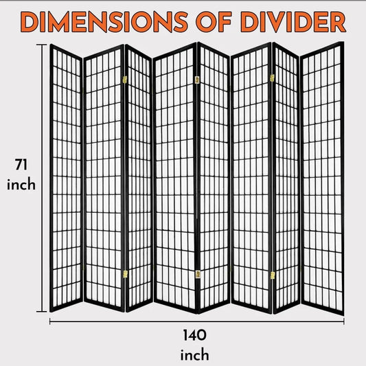 8 Panels Room Divider 71" high x 140"