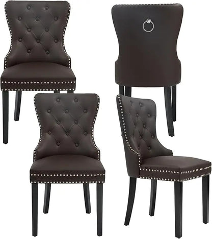 Velvet Dining Chairs Set of 4, With Stainless Steel Legs.