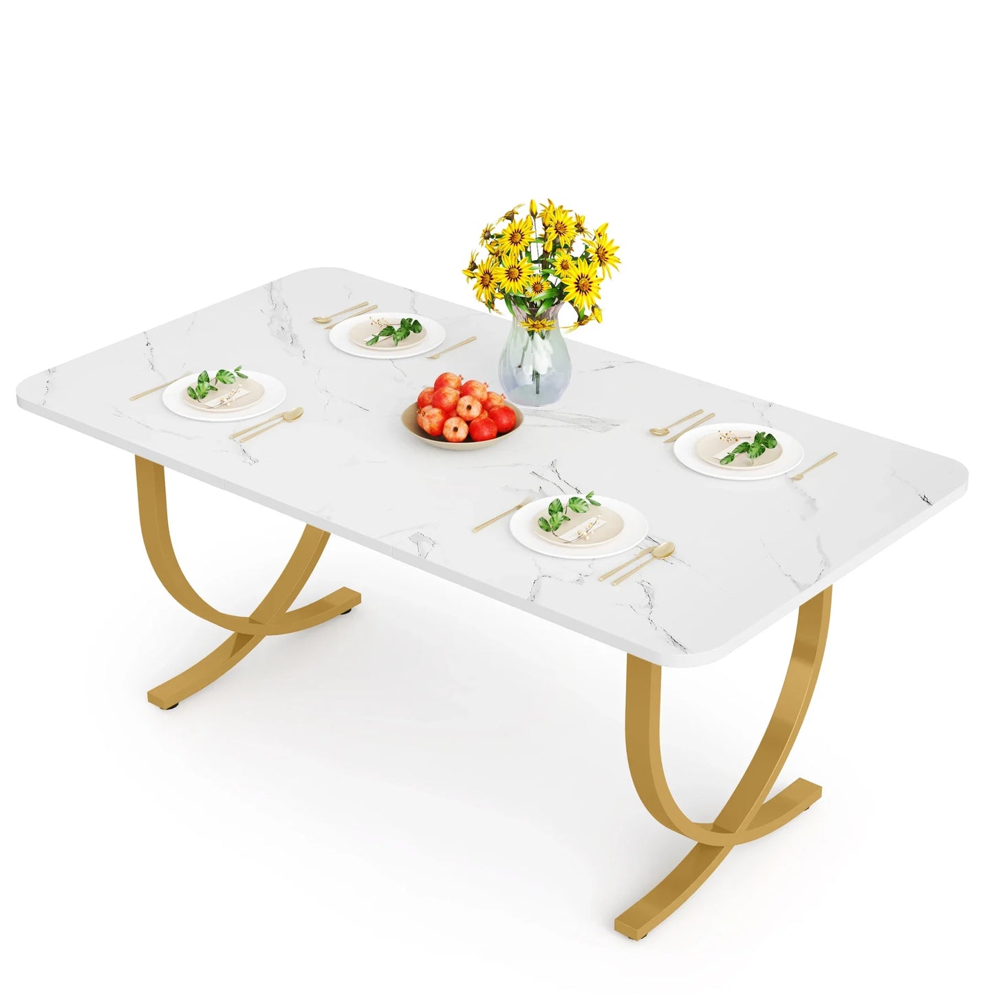 Kitchen Table With Faux Marble Top.