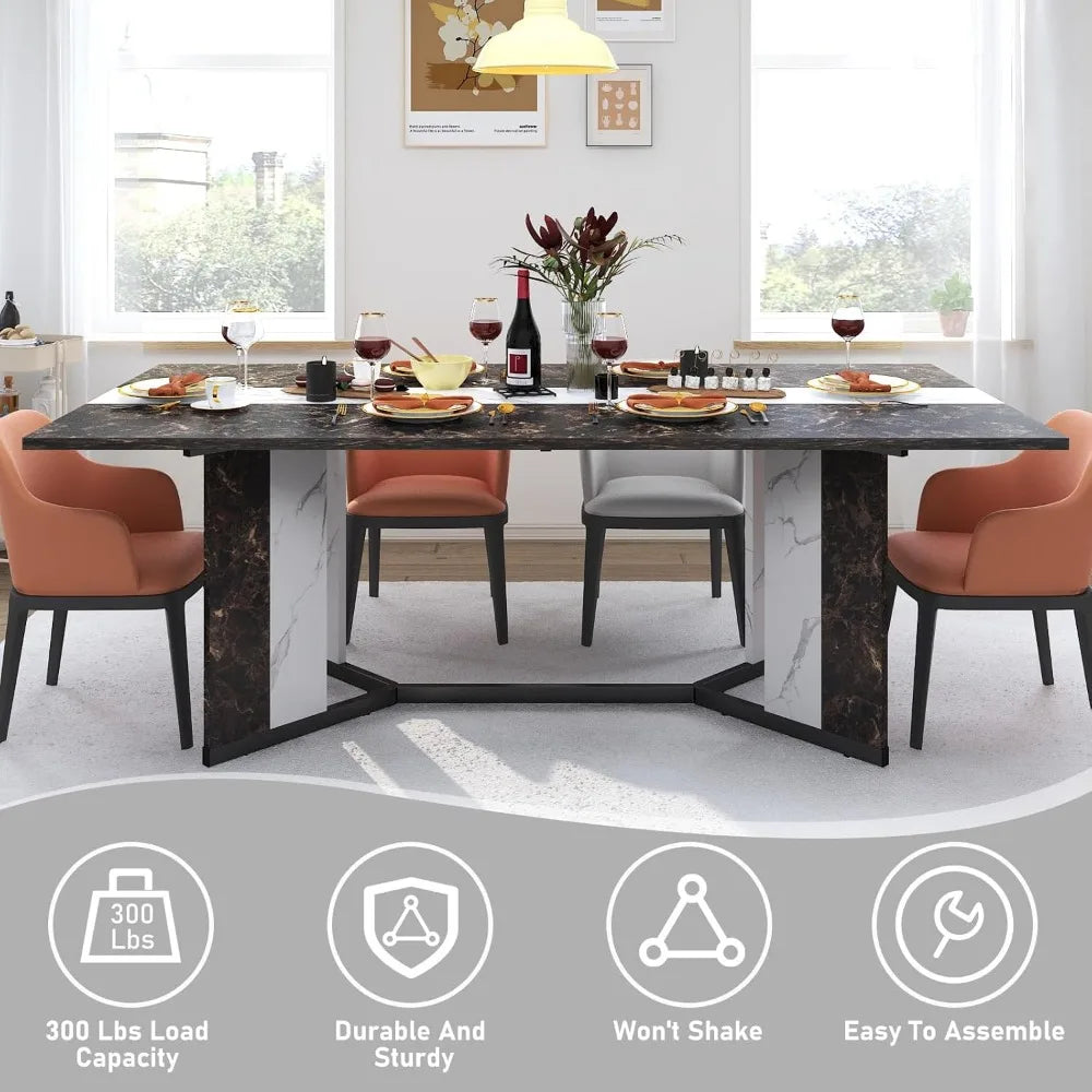 71 Inch Dining Table for 6 People,