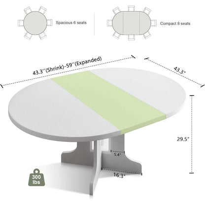 Oval Extendable Dining Table Set for 6.