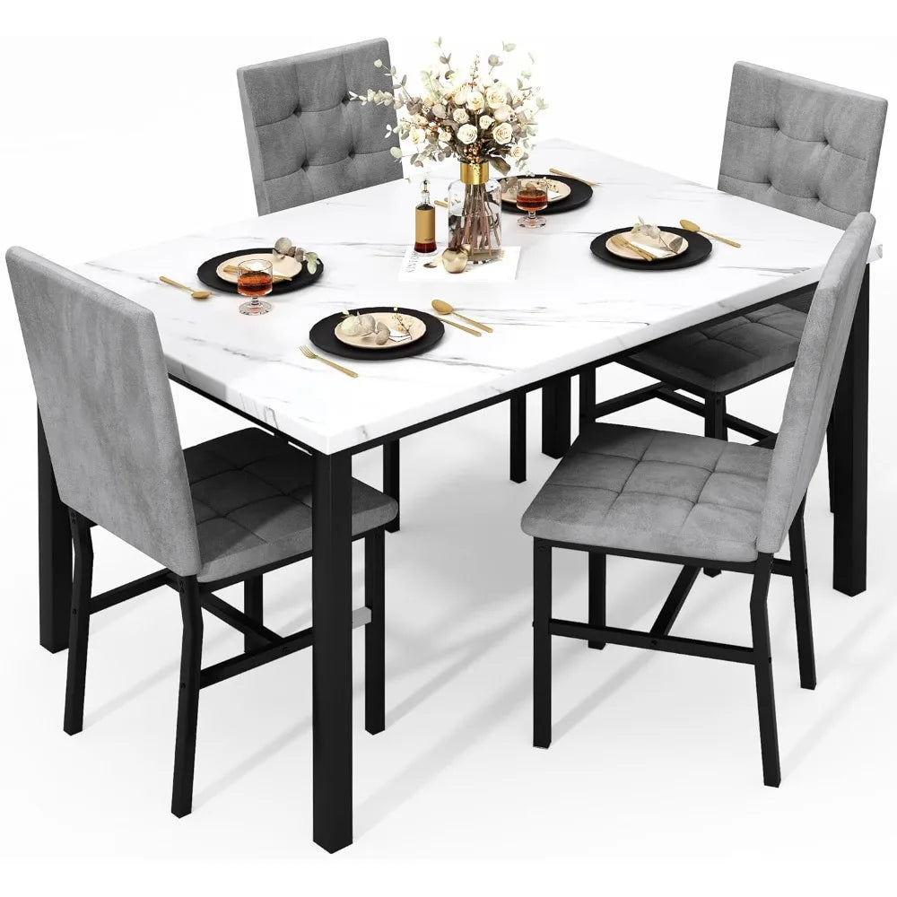 Marble Table Dining Room Set for 4.