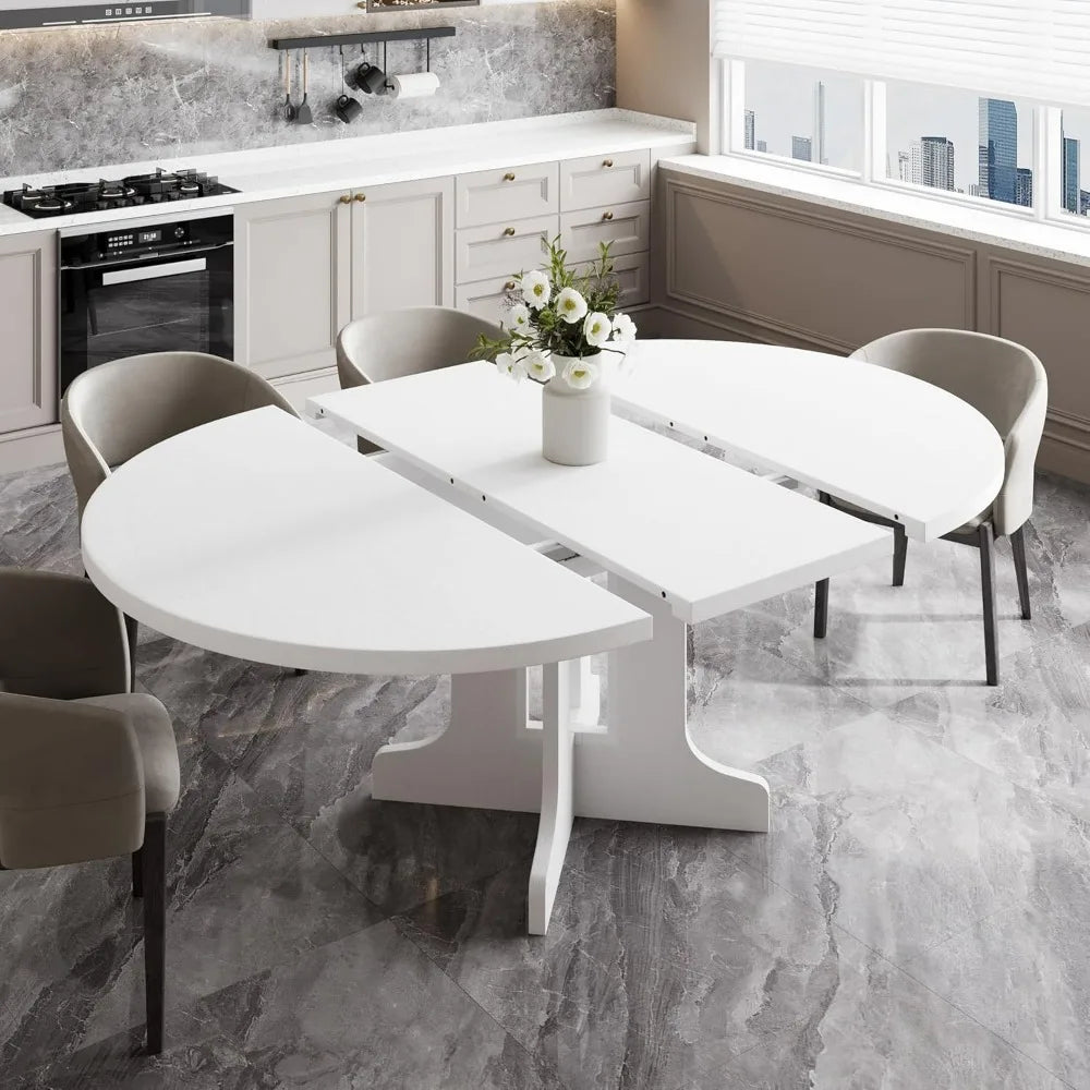 Oval Extendable Dining Table Set for 6.