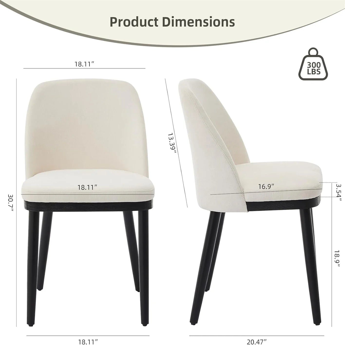 Upholstered Dining Chairs Set of 2, Kitchen Chairs