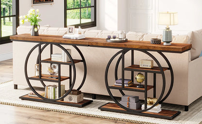 Console Table, 4-Tier Entryway Sofa Table,