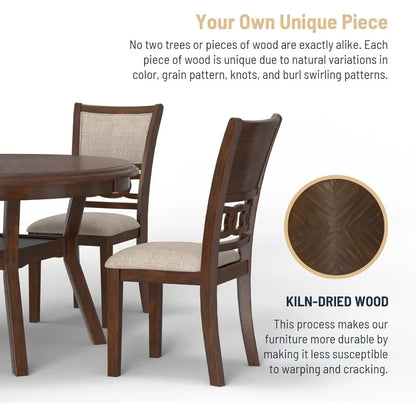 47-Inch Cherry 5-Piece Round Dining Set