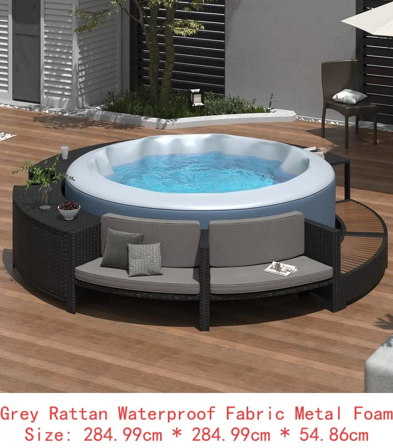 Rattan Sofa Set With Storage, Mini Sofa & Cushion