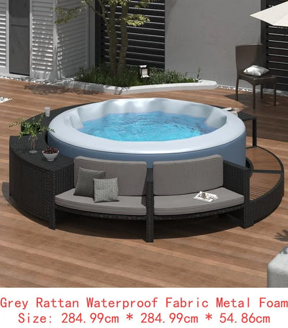 Rattan Sofa Set With Storage, Mini Sofa & Cushion