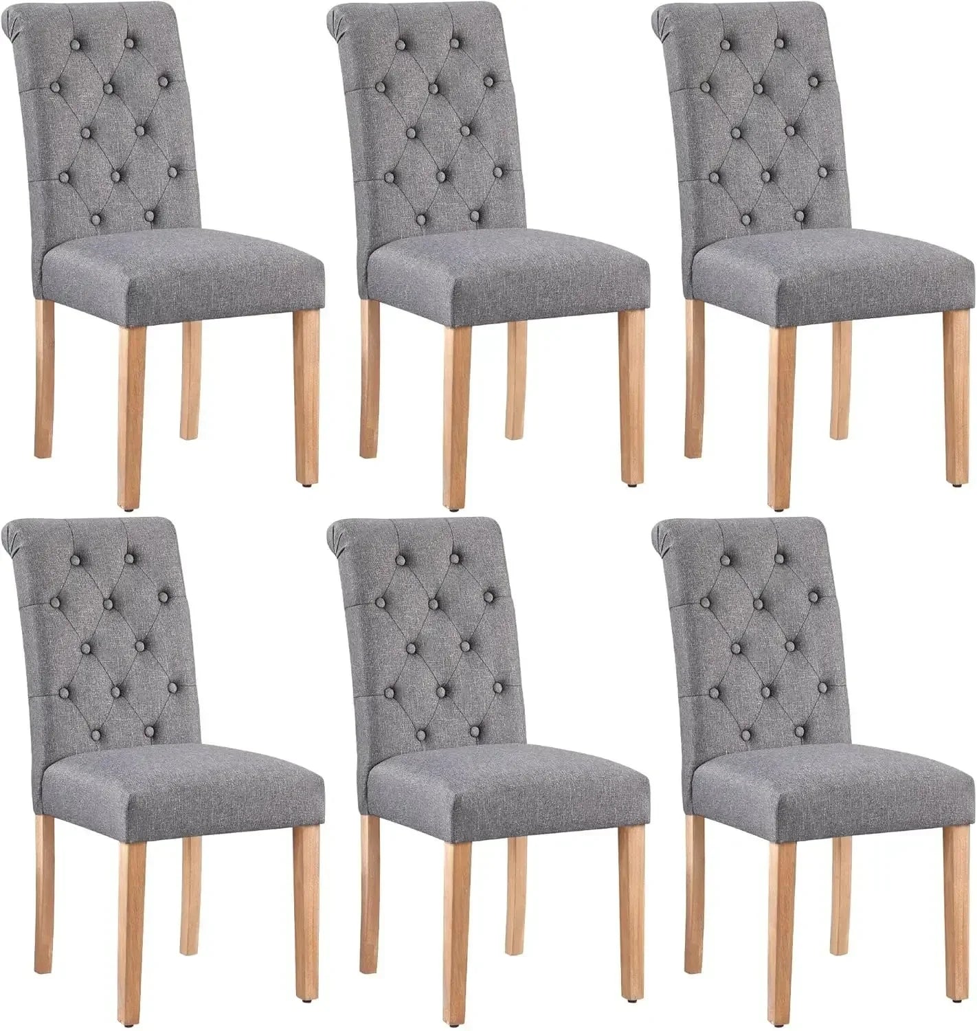 Dining Chairs Set of 6 Fabric Upholstered Kitchen Chairs