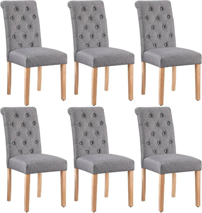 Dining Chairs Set of 6 Fabric Upholstered Kitchen Chairs