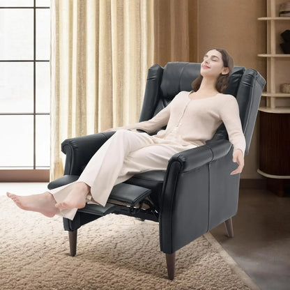 Leather Recliner Living Room Armchair with Button.