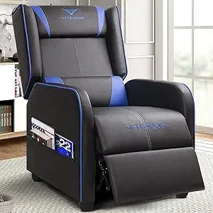 Leather recliner chair: home theater lounge sofa.