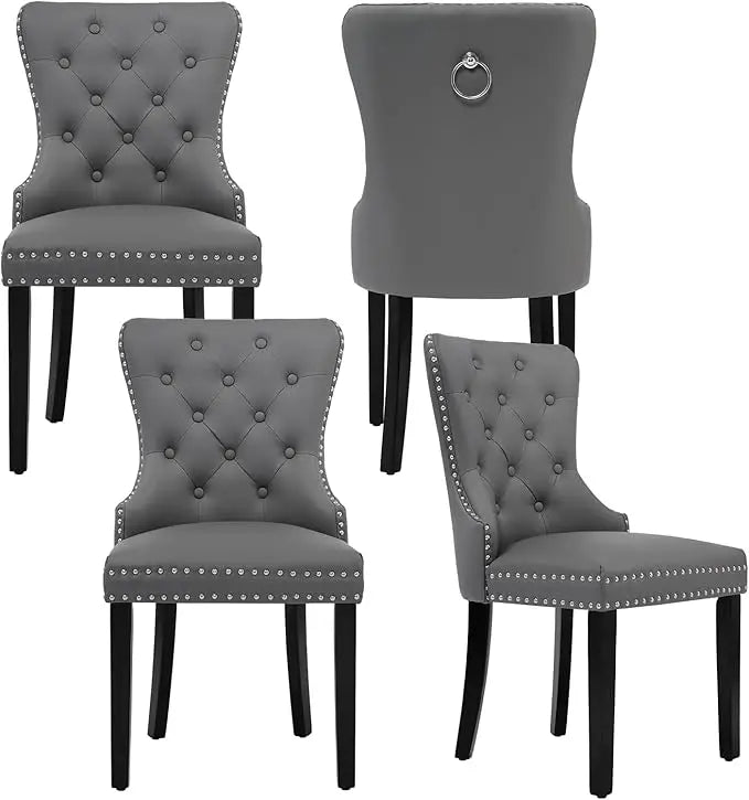 Velvet Dining Chairs Set of 4, With Stainless Steel Legs.