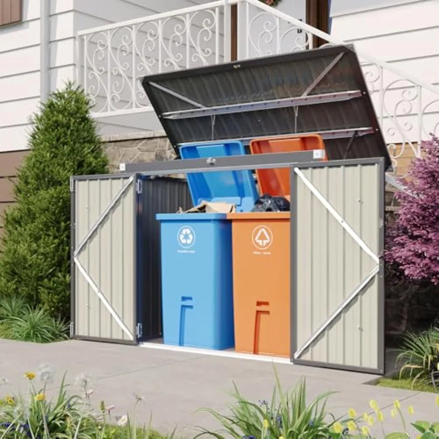 80 CU.FT Outdoor Trash Storage Shed Metal