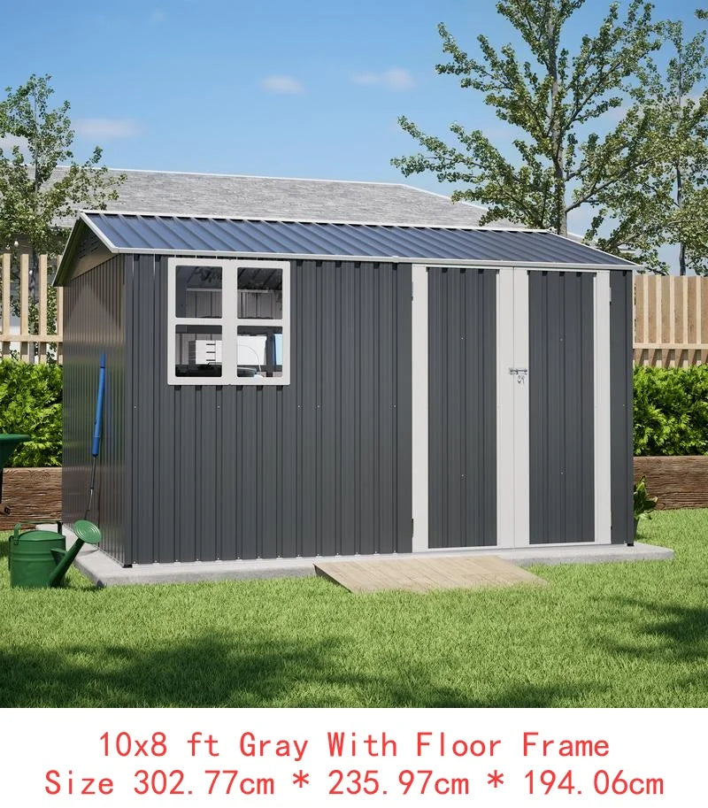 XL Heavy-Duty Steel Storage Shed 8x12 Ft