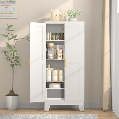 Metal 61.02"Kitchen Pantry Storage Cabinets With Shelvs.