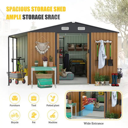 10x12 Ft Outdoor Metal Shed