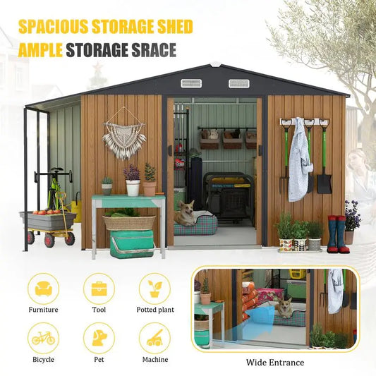 10x12 Ft Outdoor Metal Shed