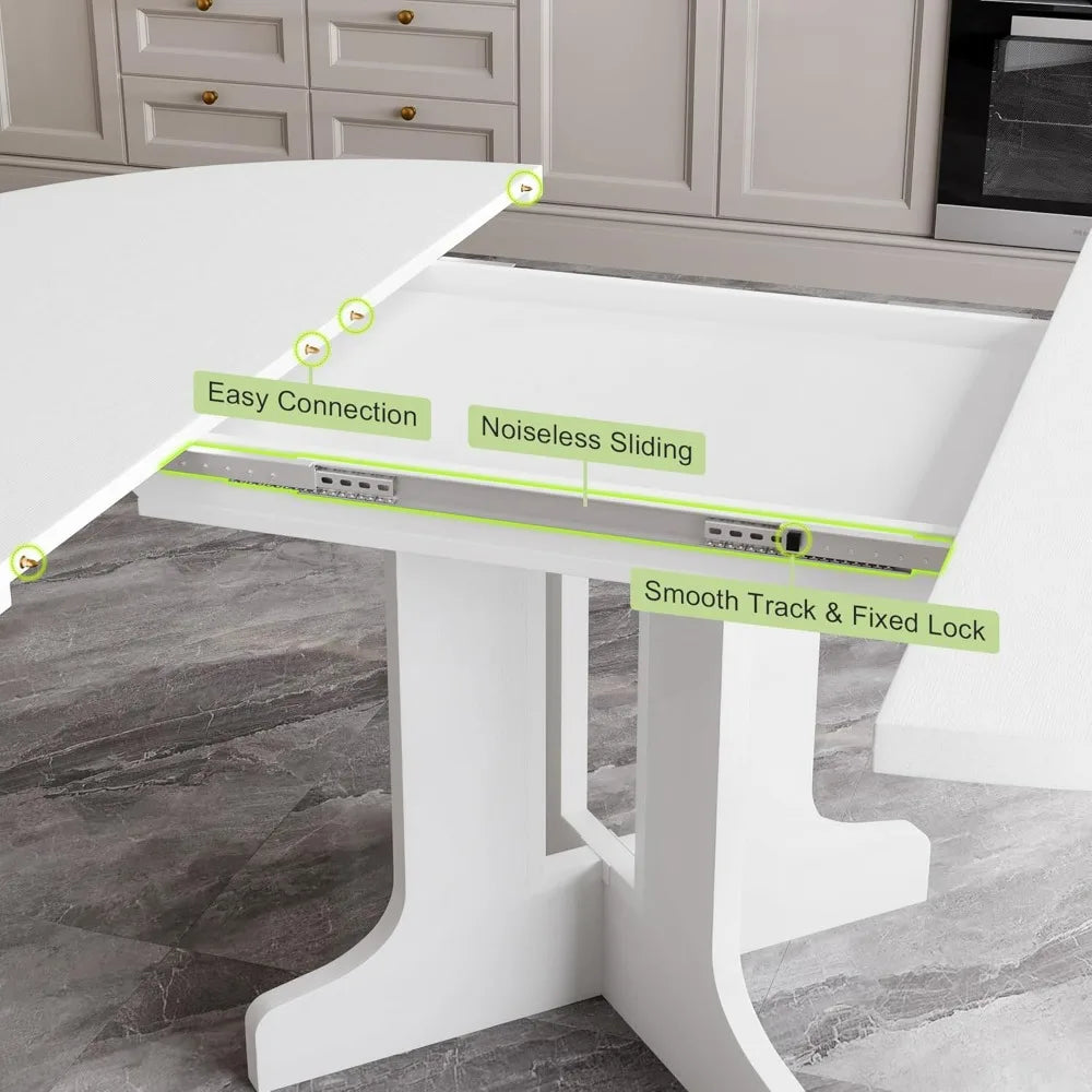 Oval Extendable Dining Table Set for 6.