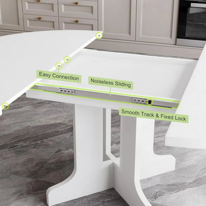 Oval Extendable Dining Table Set for 6.