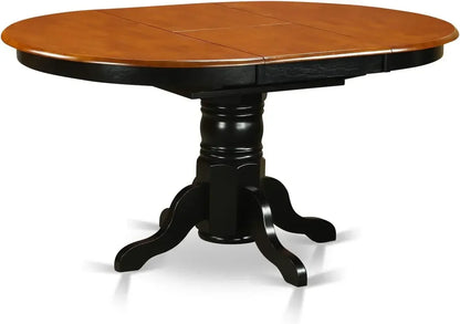 Oval Kitchen Table With Butterfly Leaf And 6  Chairs, 42x60 Inch