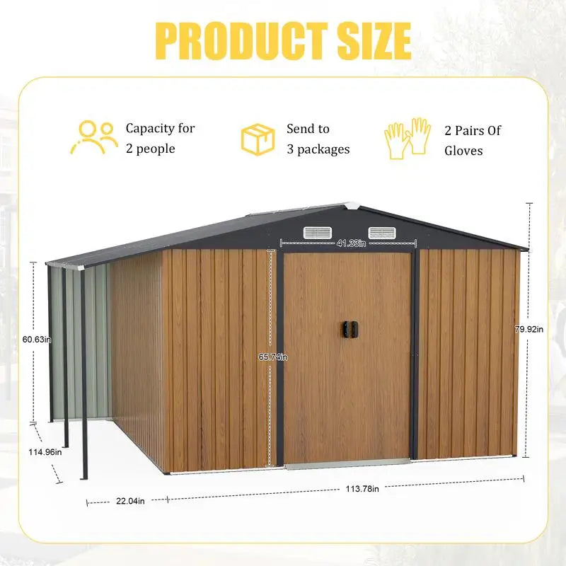 10x12 Ft Outdoor Metal Shed